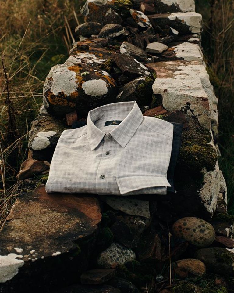 Scale Shirt in Cement Grey.